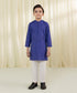Boys Blue Printed Cambric Suit